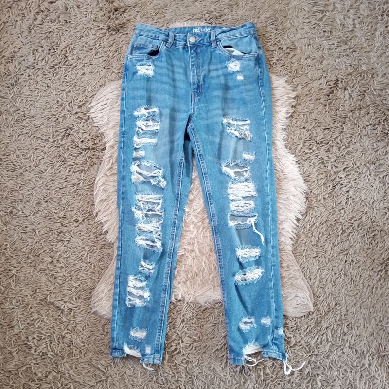 Refuge Sz 5 Women&#39;s Jrs Mom Classic High Rise Distressed Jeans
