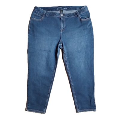 Lane Bryant Sz 24 Women&#39;s Genius Fit High Rise Cropped Ankle Stretch Jeans
