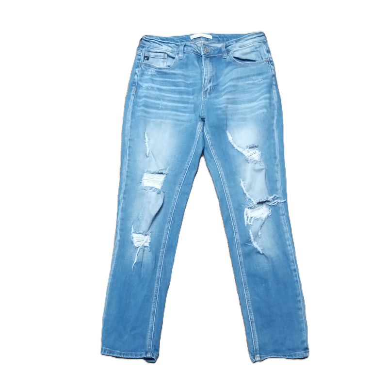 KanCan W 29 Women&#39;s Distressed Mid Rise Stretch Jeans