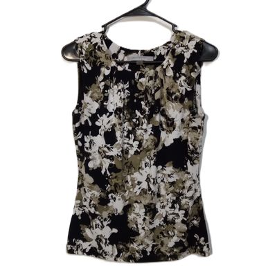 Marc New York Small Women&#39;s Black Floral Sleeveless Stretchy Blouse
