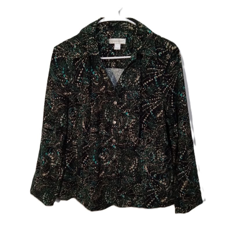 Christopher &amp; Banks Large Women&#39;s Button-Up Heavyweight Blouse Shacket