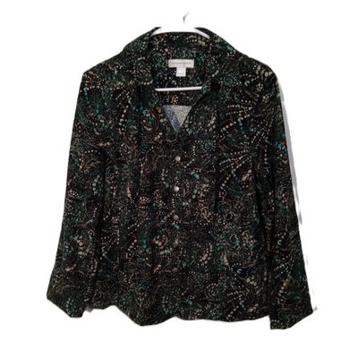 Christopher &amp; Banks Large Women&#39;s Button-Up Heavyweight Blouse Shacket
