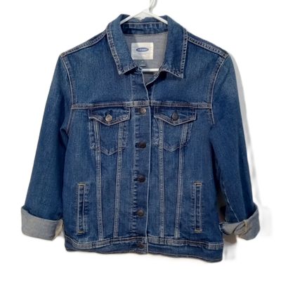 Old Navy Medium Women&#39;s Cotton Blend Button Up Denim Jean Jacket