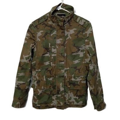 Love Tree Large Women&#39;s Cotton Camo Zip-Up Military Anorak Jacket