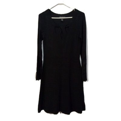 International Concepts Medium Women&#39;s Black Long Sleeve Sweater Dress