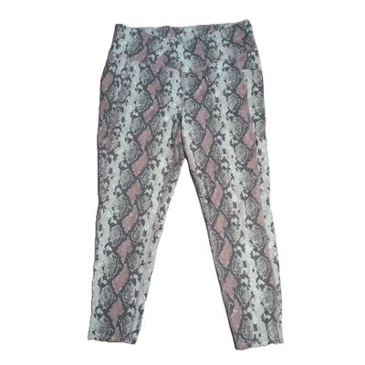 MTA Sport XL Women&#39;s Snakeskin Print Athletic Cross Front Ankle Leggings