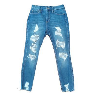 Hollister Sz 5 5R Women&#39;s Juniors Distressed Curvy High Rise Crop Skinny Jeans