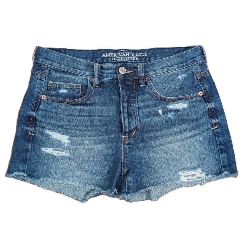 American Eagle Sz 4 Women&#39;s Button-Fly High Rise Distressed Jean Shorts