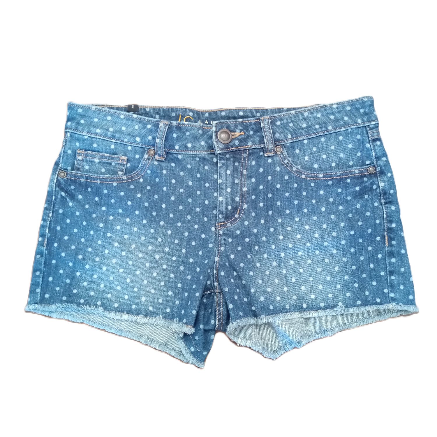 LC Lauren Conrad Sz 8 Women&#39;s Dotted Mid Rise Midi Jean Shorts