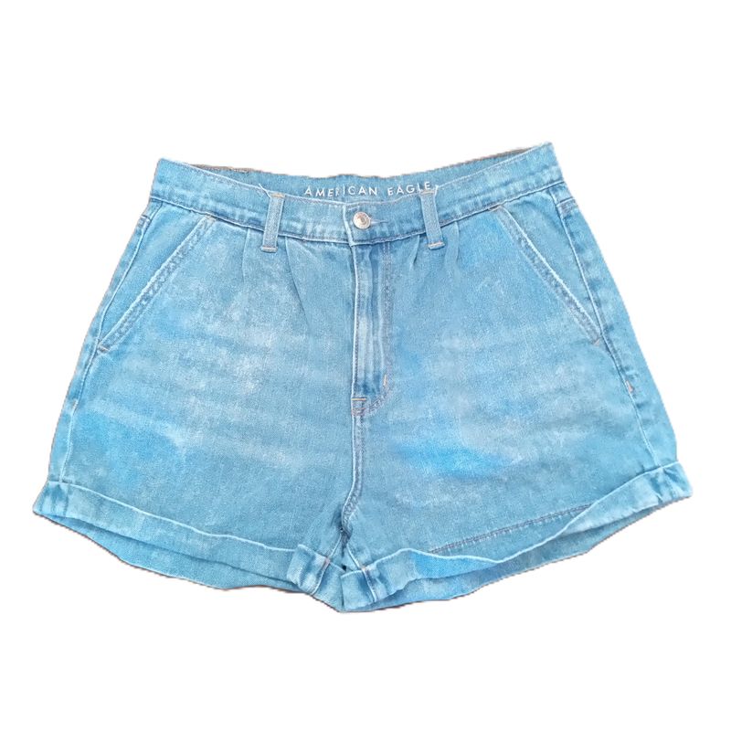American Eagle Sz 6 Women&#39;s Acid Washed High Rise Midi Mom Jean Shorts