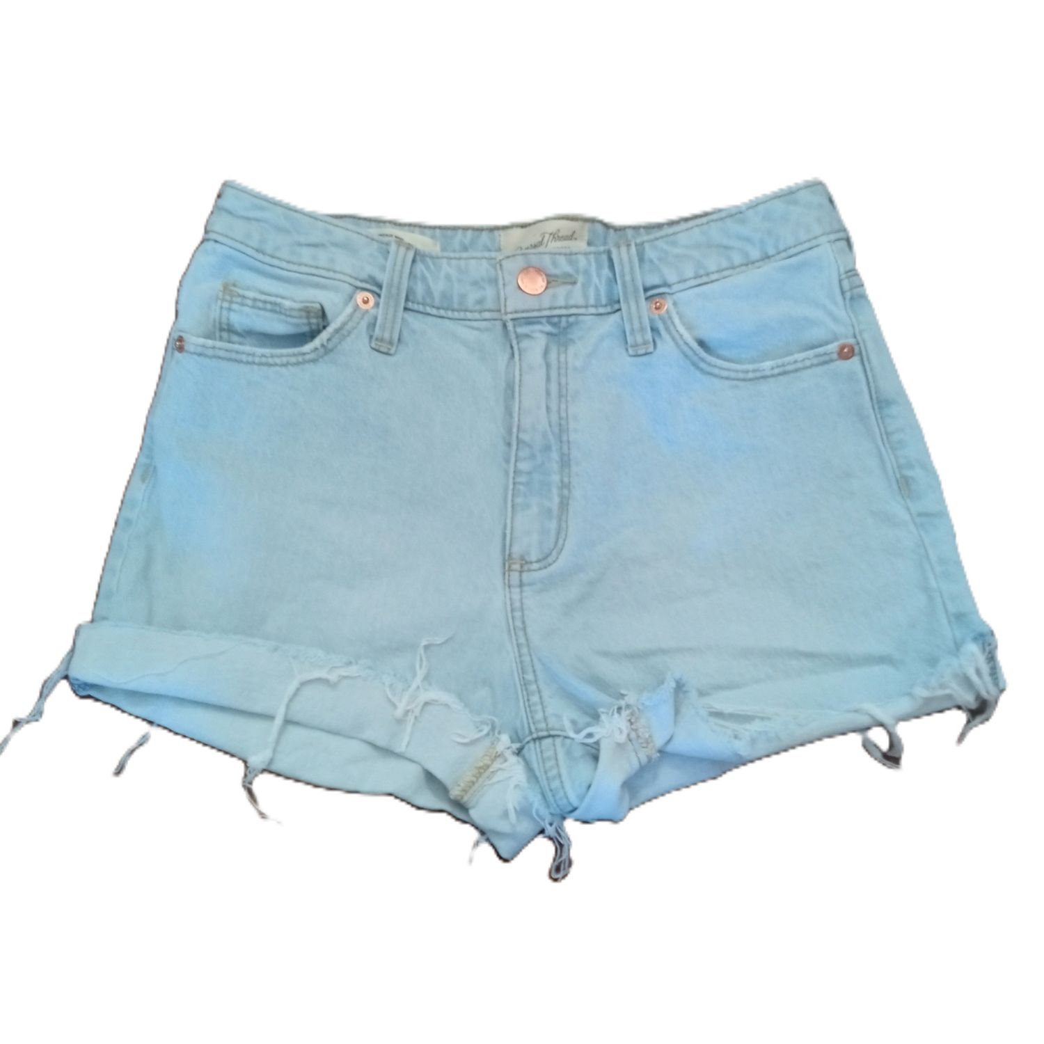 Universal Thread Sz 6 / 28R Women&#39;s Distressed Vintage Midi Jean Shorts