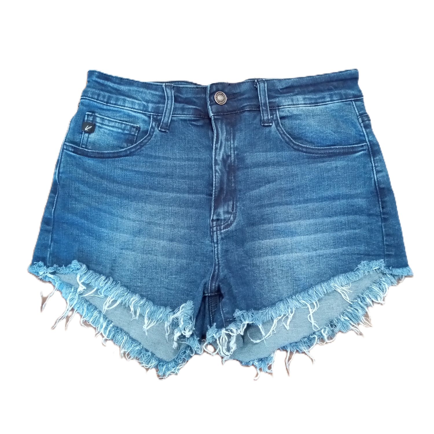 KanCan Sz 9 / 28 Women&#39;s Jrs High Rise Frayed Hem Stretch Shortie Shorts