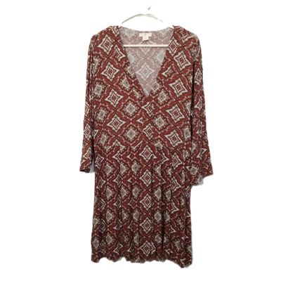 H&amp;M 12 Large Women&#39;s V-Neck 3/4 Sleeve Lightweight Knee Length Dress