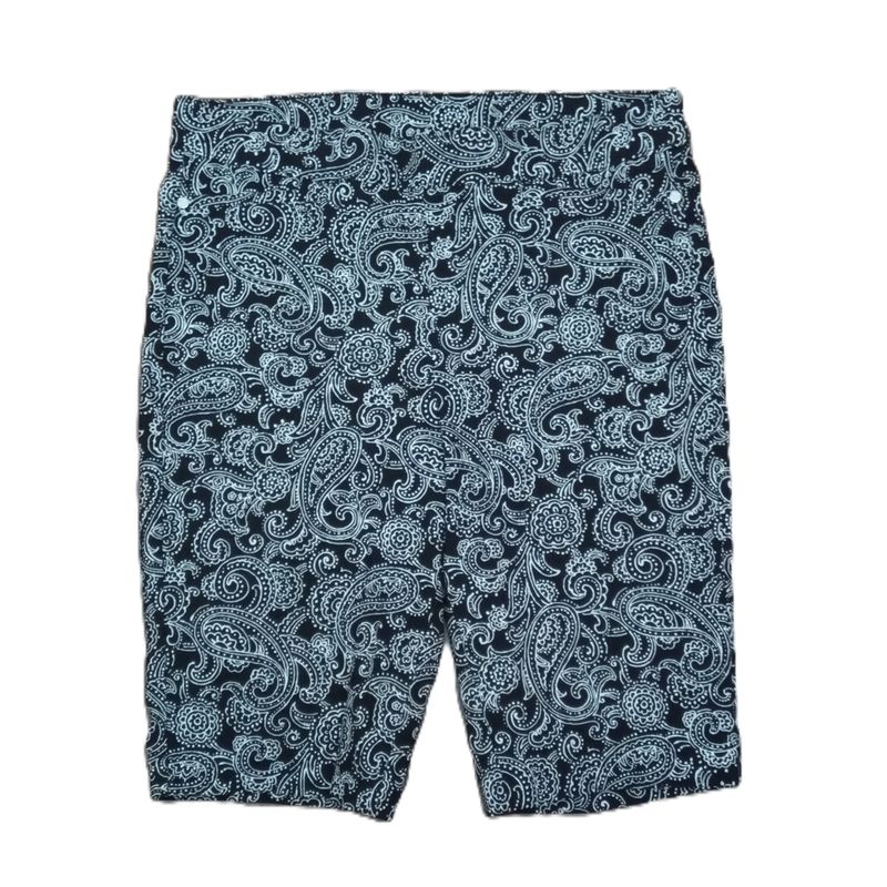 Rafaella 12 Large Women&#39;s Black &amp; White Paisley Comfort Stretch Bermuda Shorts