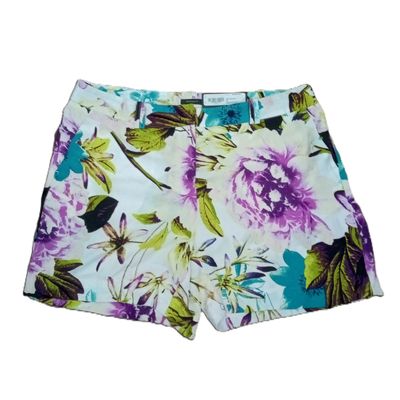 NEW! Worthington Sz 12 Large Women&#39;s White Floral Modern Fit Shorts