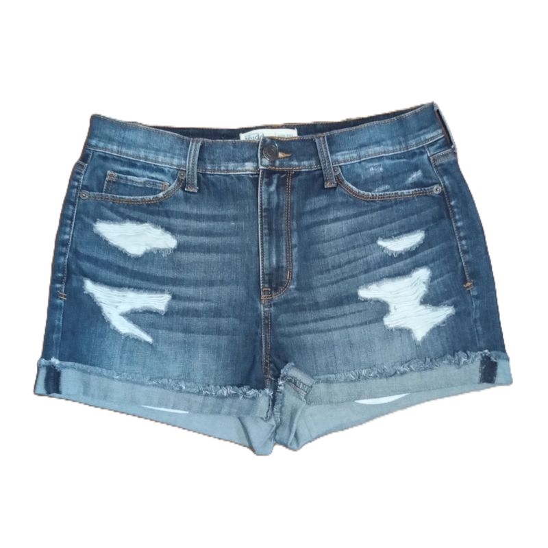 Mudd Sz 13 Women&#39;s Jrs Distressed High Rise Shortie Stretch Jean Shorts
