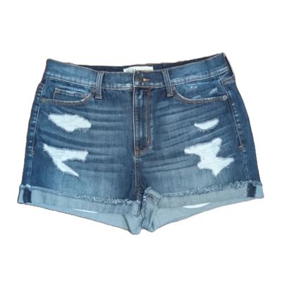 Mudd Sz 13 Women&#39;s Jrs Distressed High Rise Shortie Stretch Jean Shorts