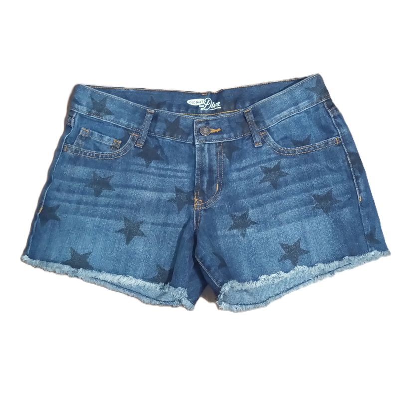 Old Navy Sz 4 Women&#39;s Diva Star Print Mid Rise Midi Jean Shorts