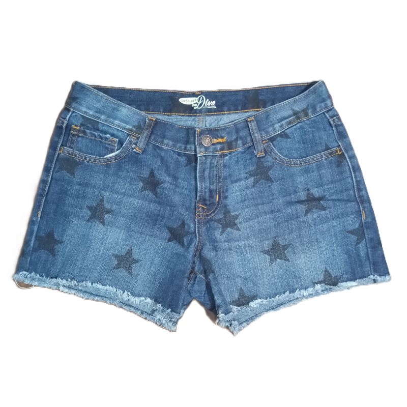 Old Navy Sz 6 Women&#39;s Diva Star Print Mid Rise Midi Jean Shorts