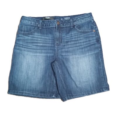 Simply Vera Sz 8 Solid Mid Rise Midi Stretch Jean Shorts