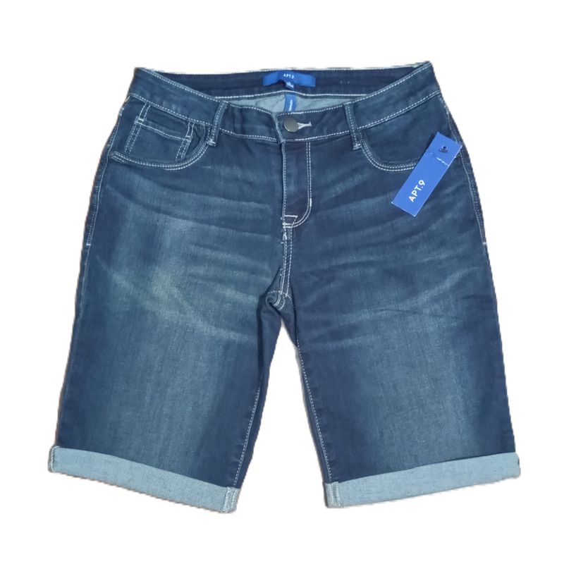 NEW! Apt. 9 Sz 4 Women&#39;s Mid Rise Stretchy Bermuda Jean Shorts