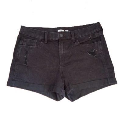 Old Navy Sz 10 Women&#39;s Boyfriend Mid Rise Midi Black Jean Shorts