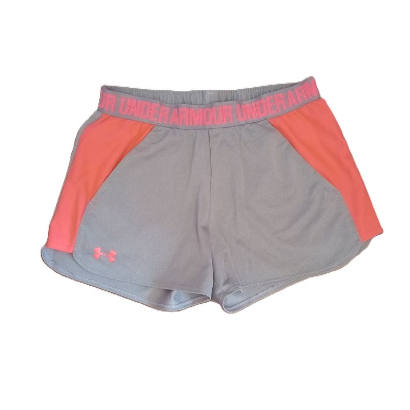 Under Armour Small Women&#39;s&#39; Grey &amp; Hi Vis Pink Loose Heatgear Shorts