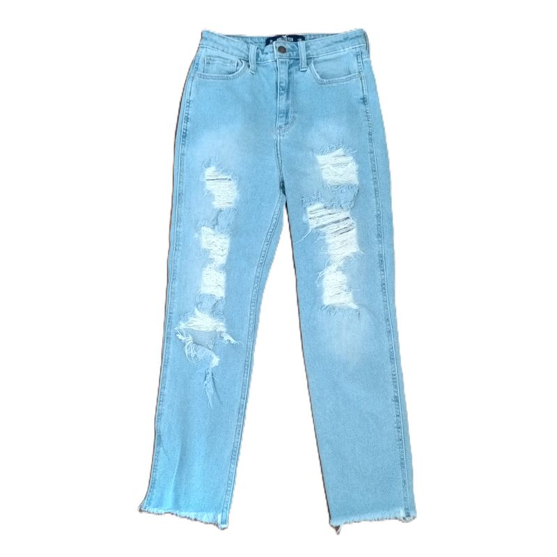 Hollister Sz 1 1R Women&#39;s Jrs Distressed Mom High Rise Jean