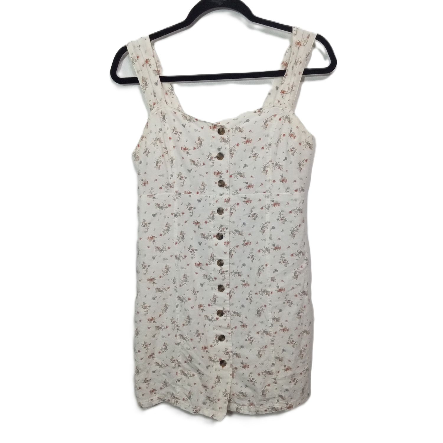 American Eagle Medium Women&#39;s White Floral Sleeveless Mini Dress