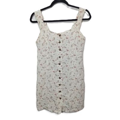 American Eagle Medium Women&#39;s White Floral Sleeveless Mini Dress