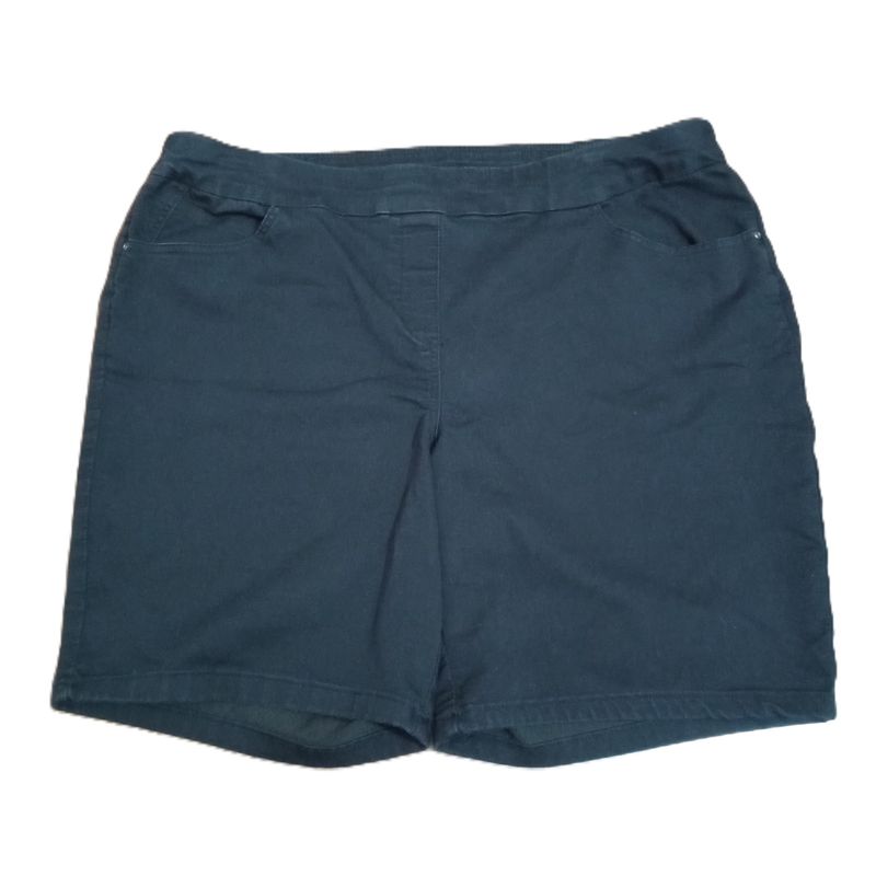 Liz Claiborne 18W Women&#39;s Black Mid Rise Midi Chino Stretchy Shorts
