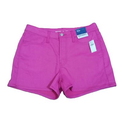 NEW! Old Navy Sz 10 Women&#39;s High Rise WOW Pink Denim Shortie Jean Shorts