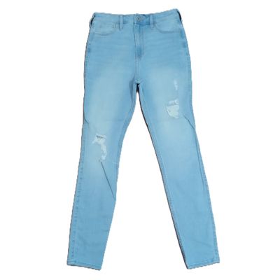 Hollister Sz 5 5R Women&#39;s Juniors  Distressed Light Wash High Rise Skinny Stretch Jeans