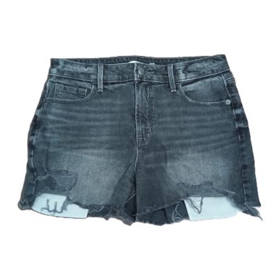 Old Navy Sz 6 Women&#39;s Grey Black Distressed Cutoff High Rise Shortie Jean Shorts