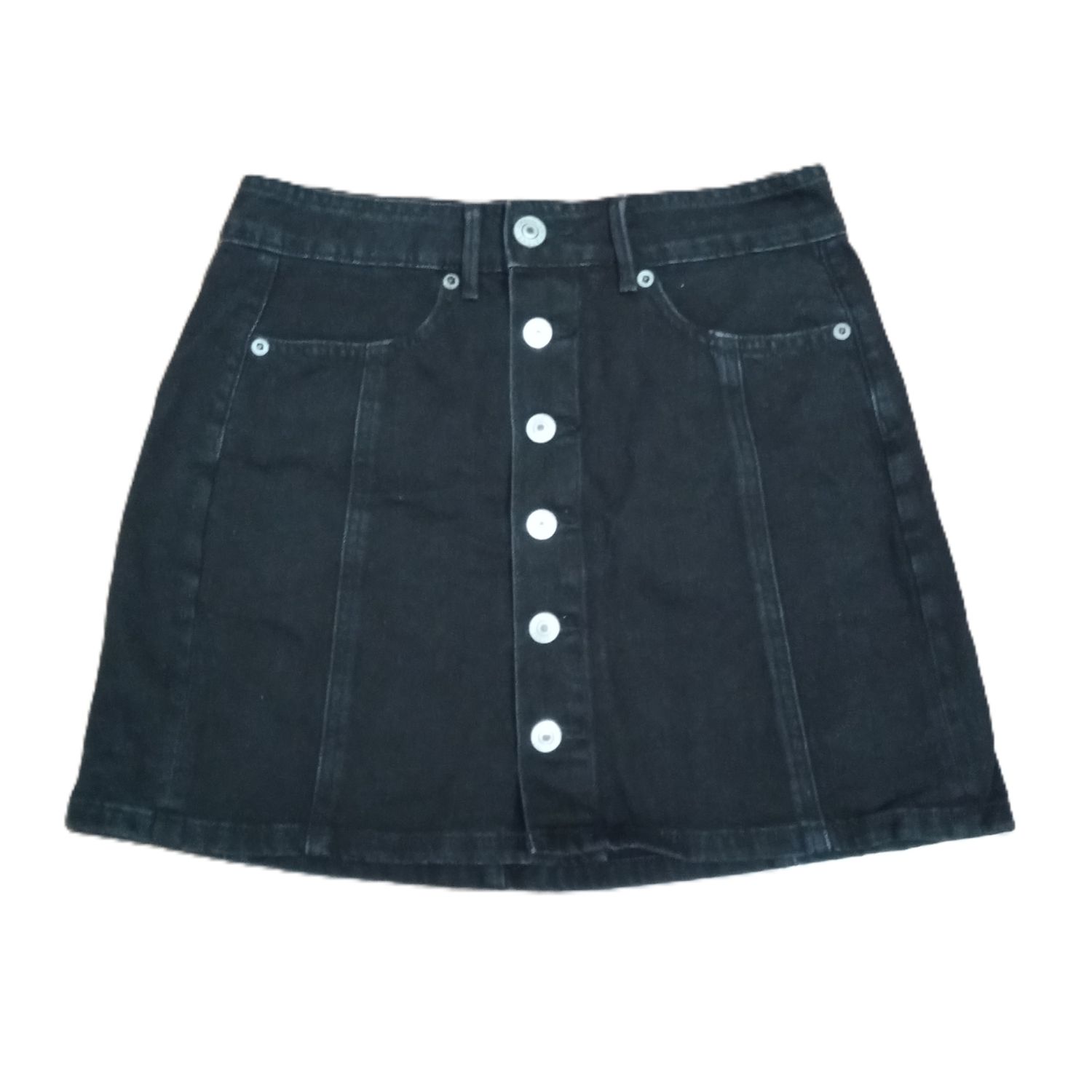 American Eagle Sz 0 Women&#39;s Jrs Black Hi-Rise A-Line Stretch Jean Skirt