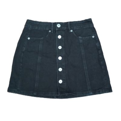 American Eagle Sz 0 Women&#39;s Jrs Black Hi-Rise A-Line Stretch Jean Skirt