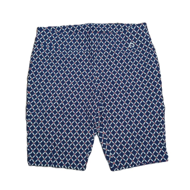 Rafaella Comfort Sz 16 Women&#39;s Blue Print Pull On Stretchy Bermuda Shorts