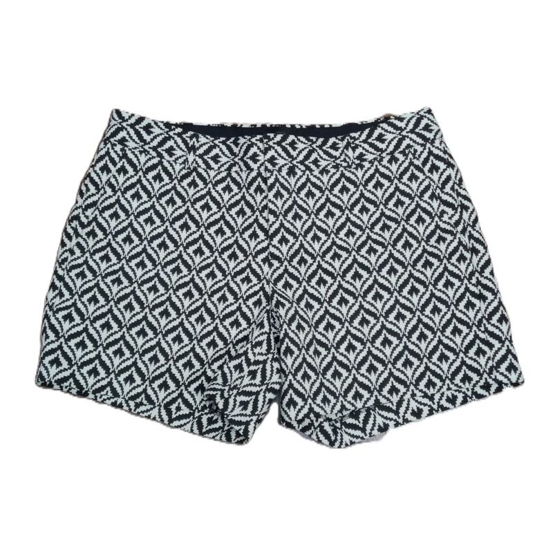 Banana Republic Sz 6 Women&#39;s Black &amp; White Print Mid Rise Midi Chino Shorts