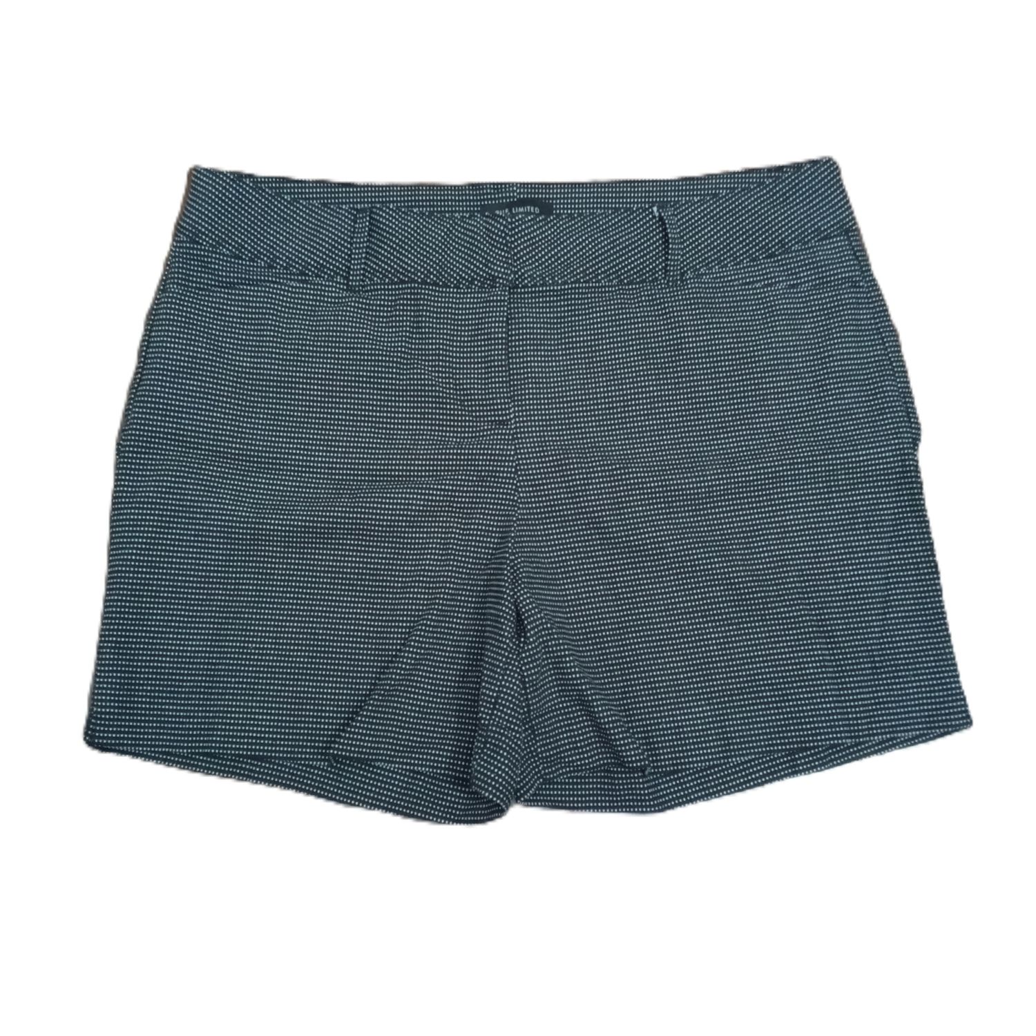 The Limited Sz 14 Women&#39;s Black Dotted Mid Rise Midi Chino Shorts