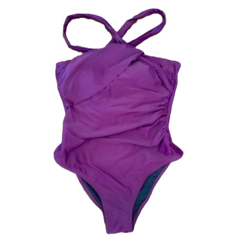NEW! Cupshe Medium Dark Purple Tummy Contouring 1-PC High Coverage Swimsuit