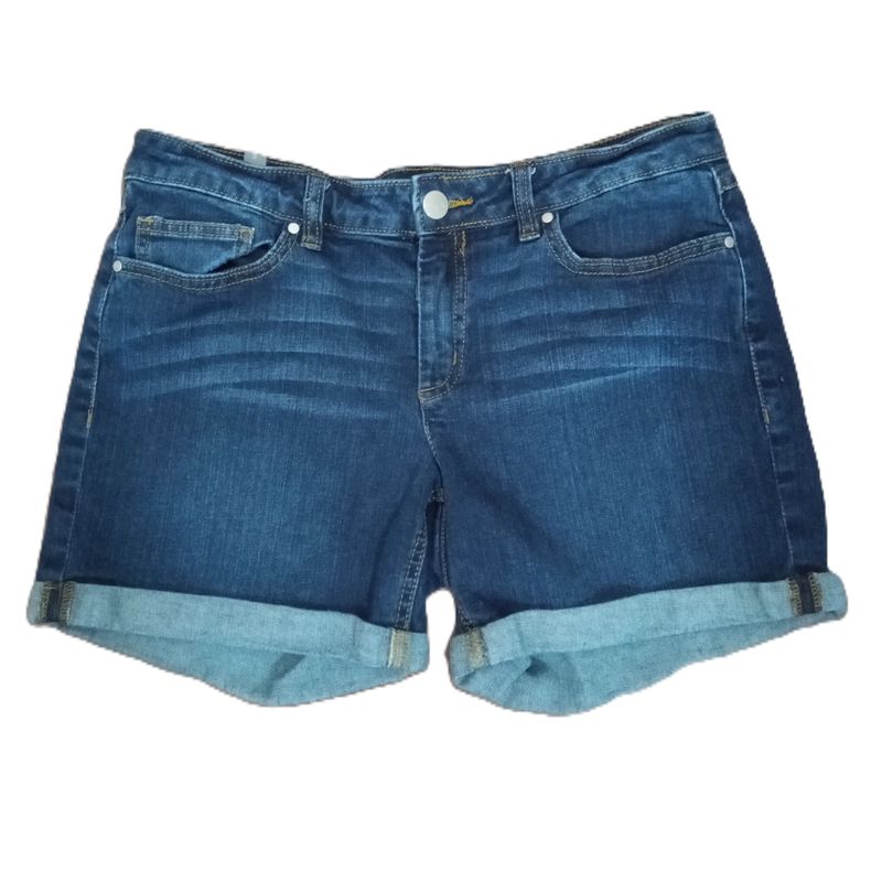Lauren Conrad Sz 8 Solid Mid Rise Cuffed Midi Jean Shorts