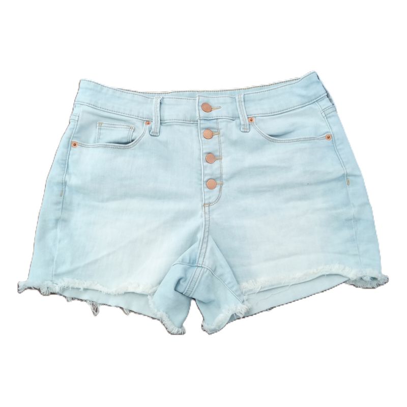Universal Thread Sz 8 Women&#39;s Light Wash Button Fly High Rise Stretch Jean Shorts
