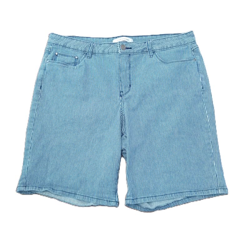 Croft &amp; Barrow Sz 16 Women&#39;s Railroad Stripe Stretch Bermuda Jean Shorts