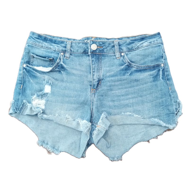 Refuge Sz 6 Women&#39;s Distressed Mid Rise Cheeky Shortie Jean Shorts