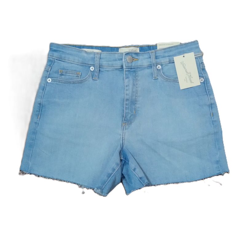 NEW! Universal Thread Sz 6 Women&#39;s Light Wash High Rise Midi Stretch Jean Shorts