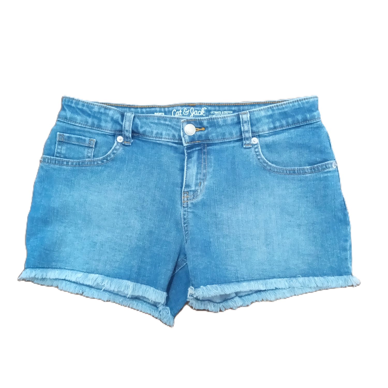 Girls 10/12 PLUS Cat &amp; Jack Cut Off Mid Rise Midi Jean Shorts