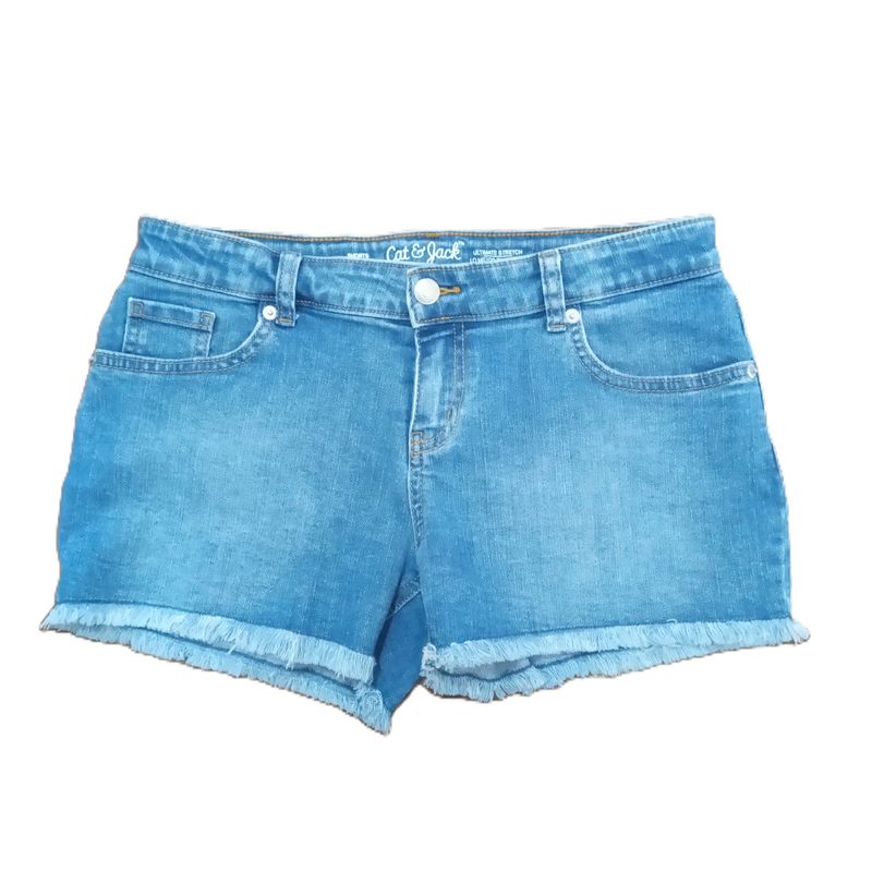 Girls 10/12 PLUS Cat &amp; Jack Cut Off Mid Rise Midi Jean Shorts