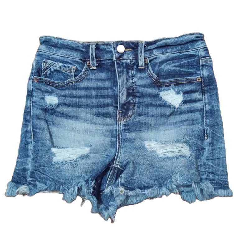 Buckle Black 0 / 25 W Women&#39;s Distressed High Rise Midi Boyfriend Jean Shorts