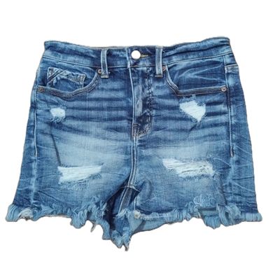Buckle Black 0 / 25 W Women&#39;s Distressed High Rise Midi Boyfriend Jean Shorts
