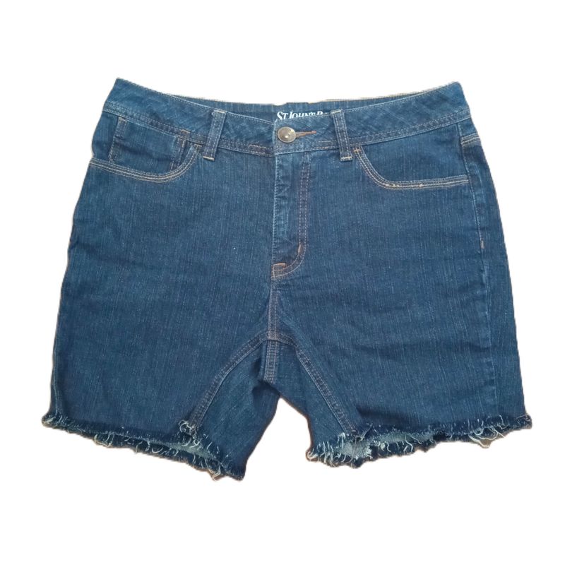St. John&#39;s Bay Sz 8 Women&#39;s Dark Wash Mid Rise Stretch Midi Jean Shorts